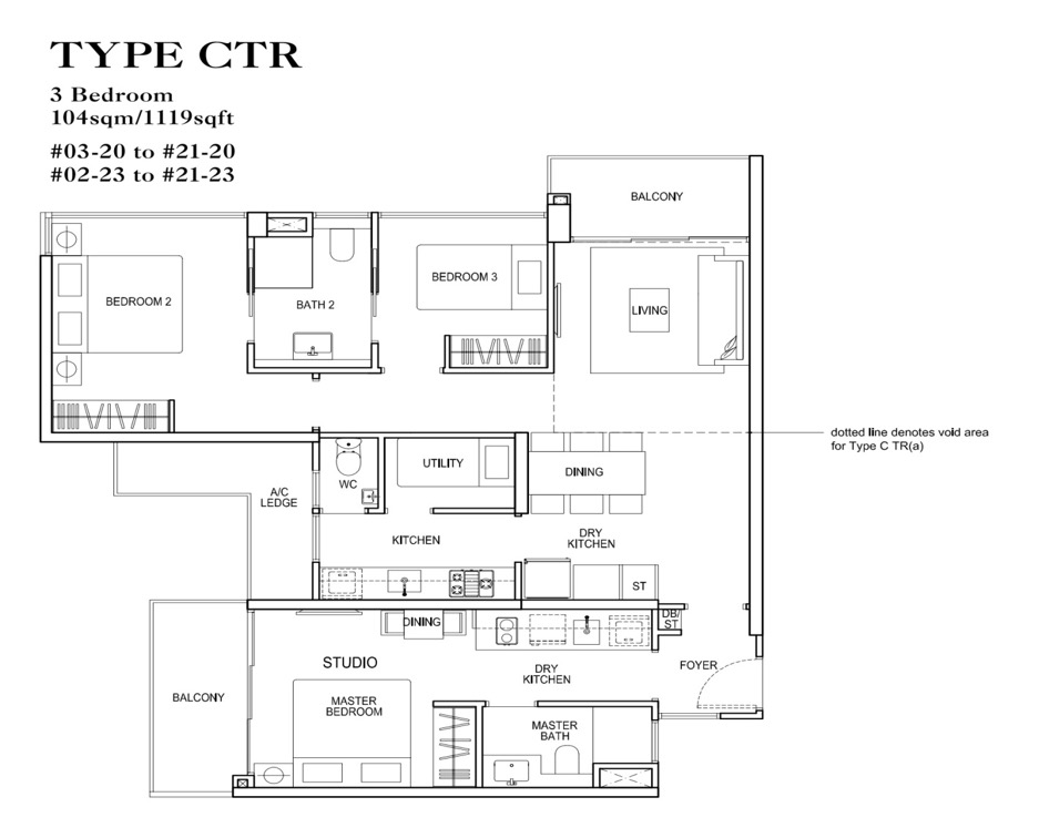 3 Bedroom dual key in Rivertrees Residences